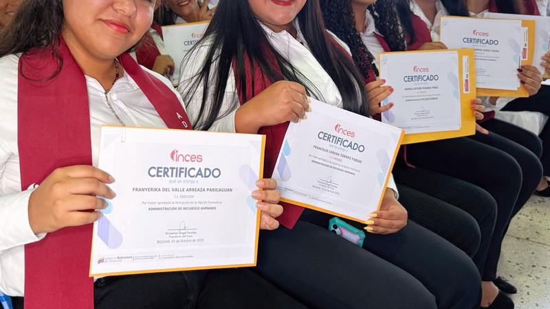 BOLÍVAR | Inces certificó a 170 trabajadores y emprendedores para impulsar el motor productivo